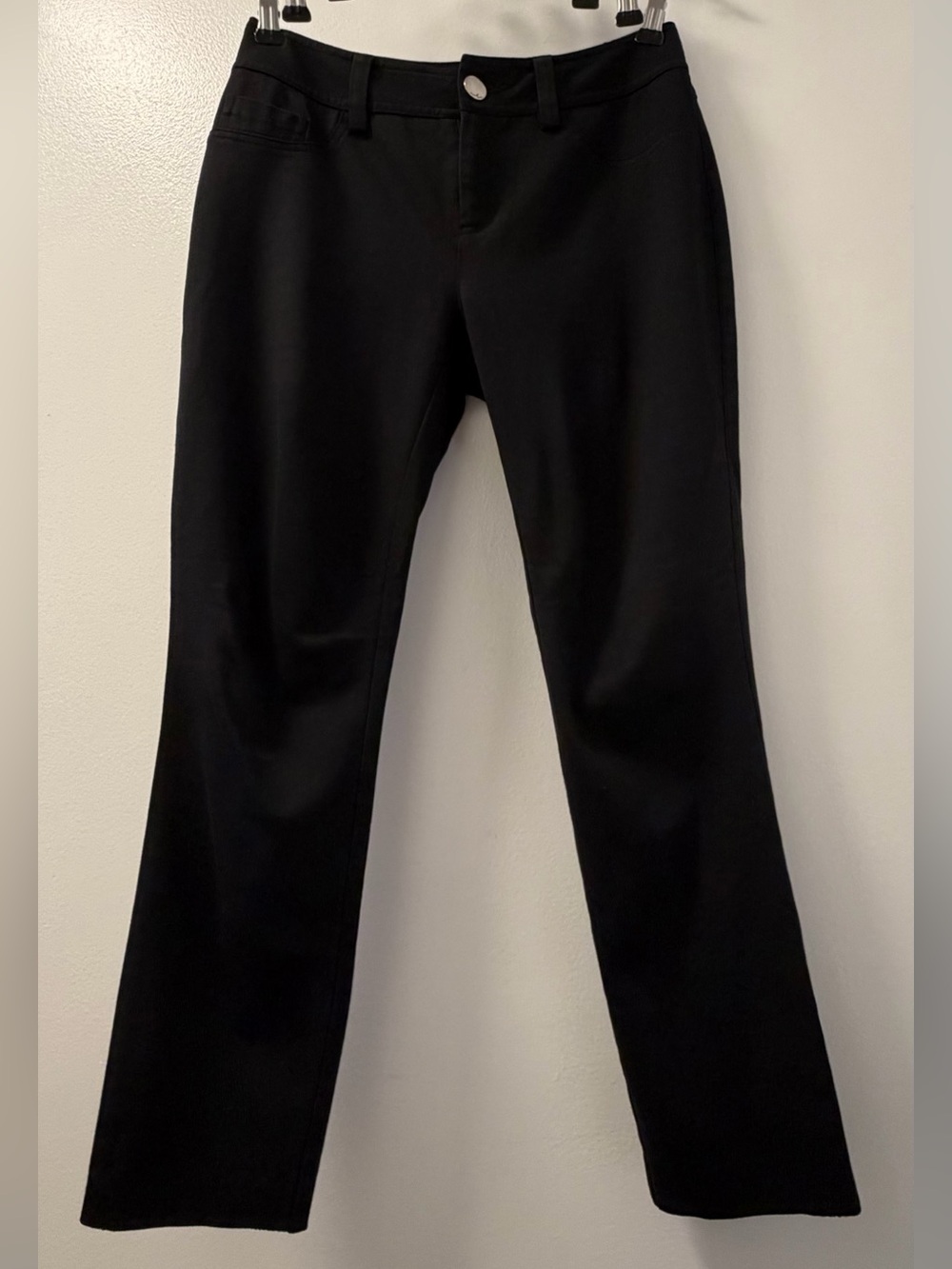 INC International Concepts Black Slim Straight Ankle Pants Stretch